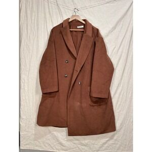 Grace Karin Womens Coat Rust Brown Oversized Trench Jacket XL #2158